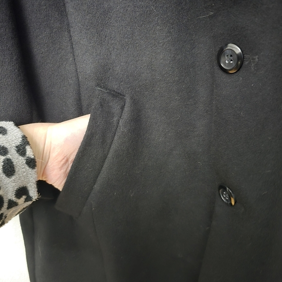 Pronto Moda Europa Wool-Cashmere Blend Overcoat Black - 42R Quiet Luxury - Picture 6 of 11